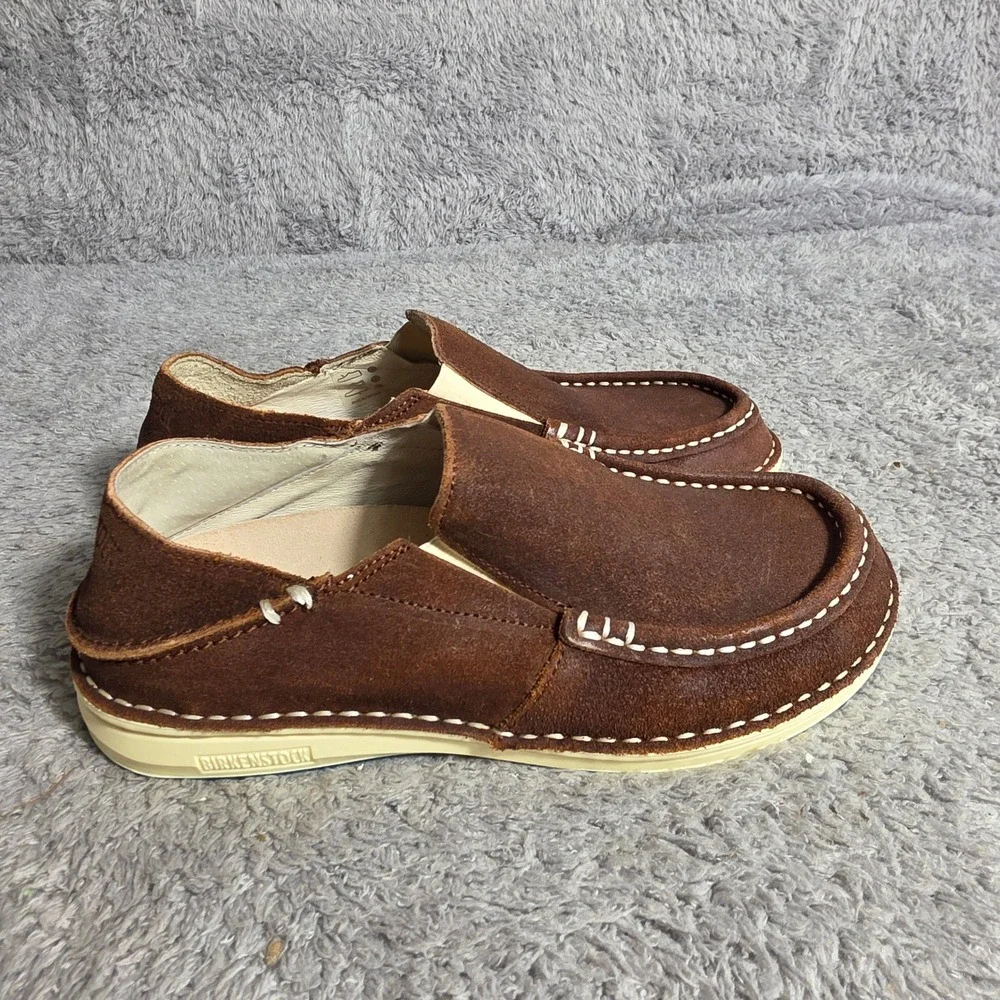 Birkenstock‎ Duma Brown Leather Mules Loafer Shoes Fold Down Heel EU 36 NEW